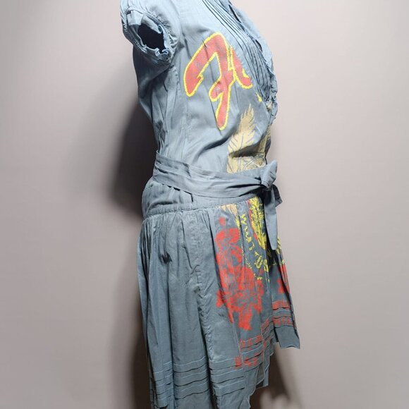 Replay Blue Wrap Dress - Picture 3 of 5